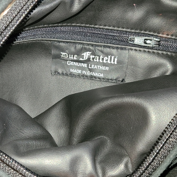 Black suede zippered purse Due Fratelli - Picture 4 of 5